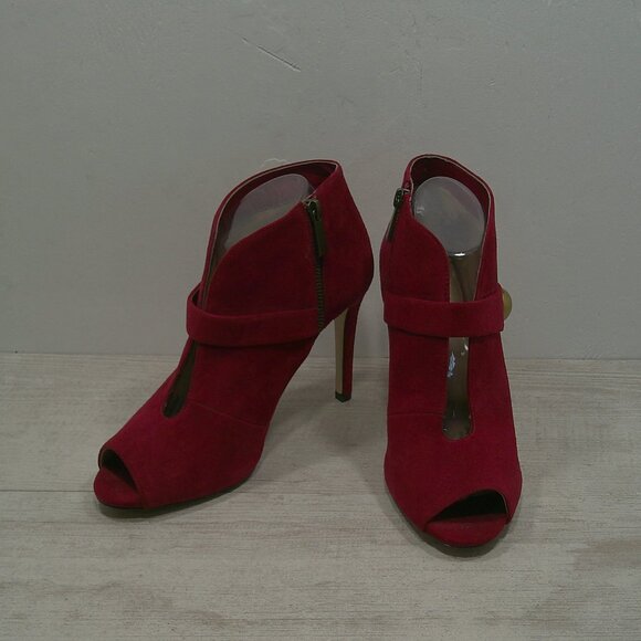 Michael - Michael Kors Sexy Red Stiletto Peep Toe Heels Size 10 M | 40 M - Picture 3 of 15